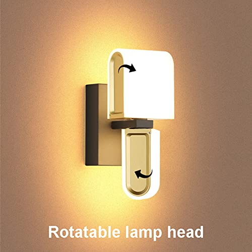 Applique murale LED dorée réglable 12W moderne pour éclairage de salon