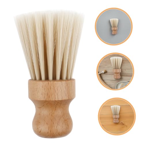 Cepillo de barbero para cuello y cara con cerdas suaves de madera 7