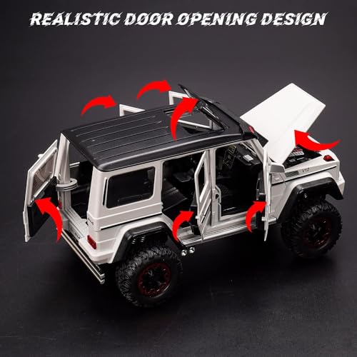 Image of DEUSON ECOM 1:24 AMG 4X4 G65 Toy Car for Kids Die Cast Model Metal Cars Openable Door with Light Sound Pullback