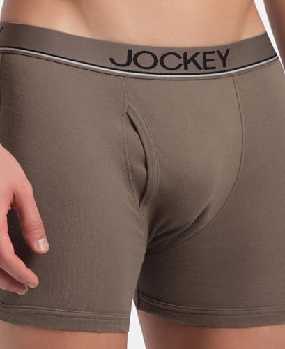 Image of Jockey 8009 Men Super Combed Cotton Rib Solid Boxer Brief with Ultrasoft and Durable Waistband