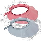 Xijobido Visiera Protettiva Per Cappello Doccia | 2 Pezzi Protettore Impermeabile - Cappello Da Bagno Per Bambini Piccoli,Per Adulti Bagno Nuoto Casa Viso Occhi Capelli Orecchie