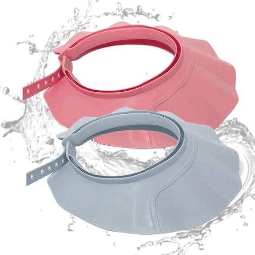 Shower Gorro Escudo - Etiqueta para lavar el pelo del bebé, visera de ducha, 2 piezas, ajustable, impermeable, suave, escudos para bañarse, ducha, baño, lavabo, cara, pelo adulto