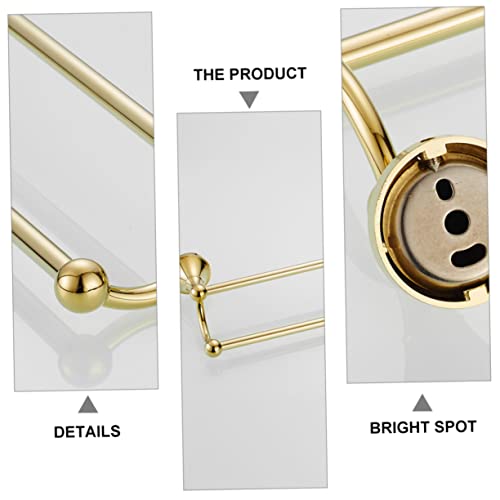 Porte-serviettes double barre et étagère de rangement compacte - 5