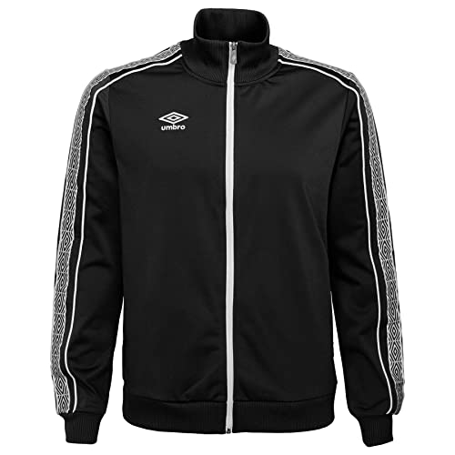 Umbro Boy's Youth Diamond Full Zip Jacket, Black Beauty/White