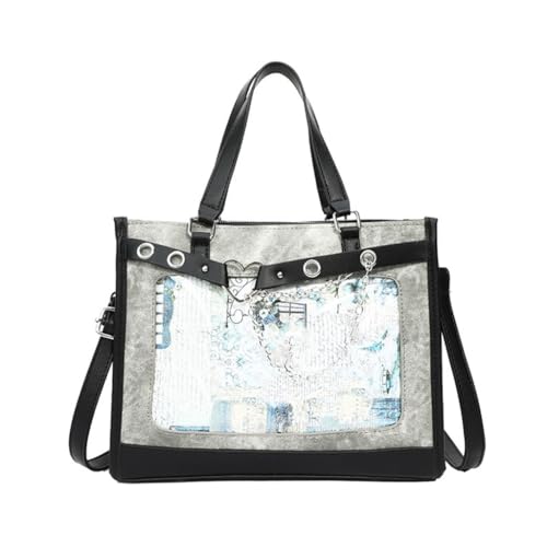 Sac à bandoulière pour femme grand format style japonais noir pour cours et quotidien