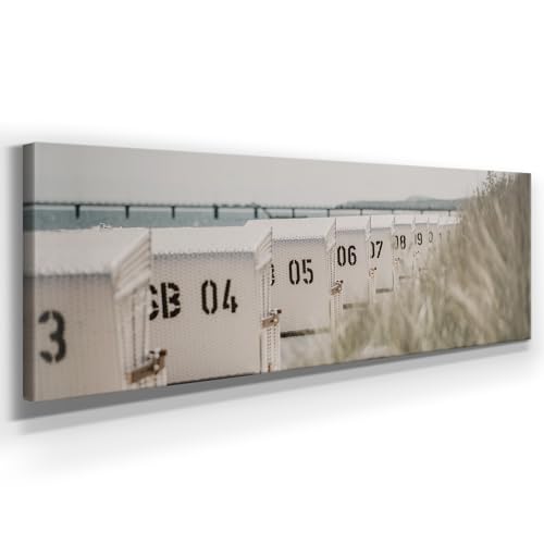 Atemberaubendes Ostsee Bild als Panorama Leinwand 150x50cm, Motiv Zinnowitz Strandkörbe. Ein einzigartiges XXL Wandbild als Deko für Wohnzimmer, Schlafzimmer, Küche. Aufgespannt auf Holzrahmen Atemberaubendes Ostsee Bild als Panorama Leinwand 150x50cm, Motiv Zinnowitz Strandkörbe. Ein einzigartiges XXL Wandbild als Deko für Wohnzimmer, Schlafzimmer, Küche. Aufgespannt auf Holzrahmen