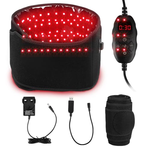 Red Infrared Light Device,Red Infrared Lamp Belt with 105PCS 660/850nm Light Beads,Red Light Lamp Belt with 5-Level Adjustable & Timer for Back, Shoulder, Arm, Muscle