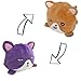 IMERO Peluche reversible avec motif Chat, idée Cadeau pour femmes hommes et enfants, Peluches Flip Double Face, Certifié CE, Bonne humeur emotion, Doux Animaux Jouet (Violet)