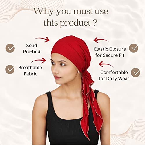 Image of The Headscarves Women Bamboo Pre Tie Scarf (HS107 Multicolor)