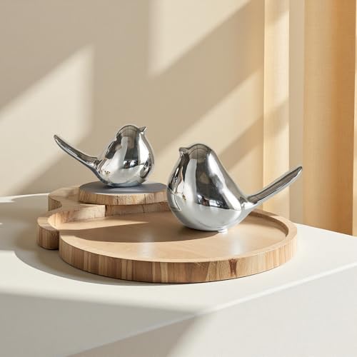 Figurillas de Pájaros de Cerámica para Decoración de Hogar, Set de 2 miniatura 4