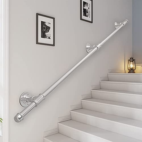 Rambardes et mains courantes d'escalier argentées en kit haut de gamme