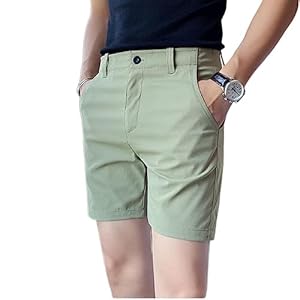 Men’s shorts Mens Casual Cotton Work Shorts Summer Thin Cool Pants Men Shorts-Green,S