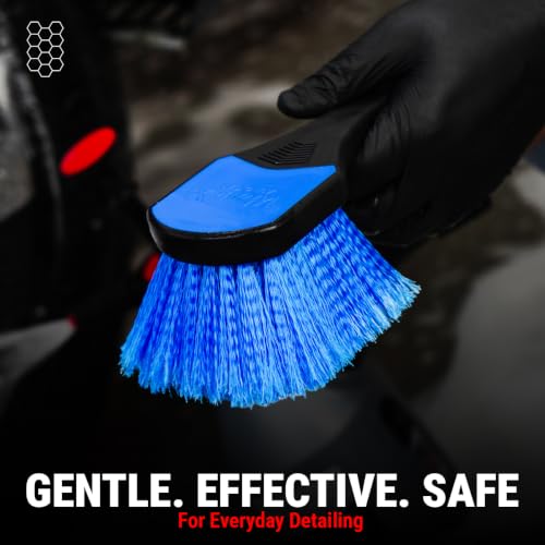 Image of Wavex Wheel & Exterior Cleaning Brush for Car & Bike Detailing | Soft Blooming PVC Bristles | Multi-Surface Cleaning Brush for Wheels, Exterior Trim, Plastic Parts & Upholstery