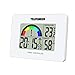 Produktbild TELEFUNKEN Wecker Funkwecker digital LCD DCF mit Raumklima-Komfort-Anzeige Innentemperatur Luftfeuchte Thermometer Funkuhr Acrylglasblende weiß FUD-40COM (W)