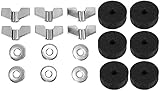 Jiayouy 18 Pieces Cymbal Replacement Accessories Cymbal Hi-Hat Clutch Felt Wing Nuts and Metal Washers Replacement for Cymbal Stackers Silver
