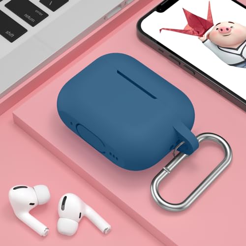 Image of for AirPods Pro 2nd 1st Generation Case Cover with Keychain, Protective Soft Silicone Skin Accessories for Apple AirPods Pro Charging Case 2022 /2019, Front LED Visible, Sea Blue