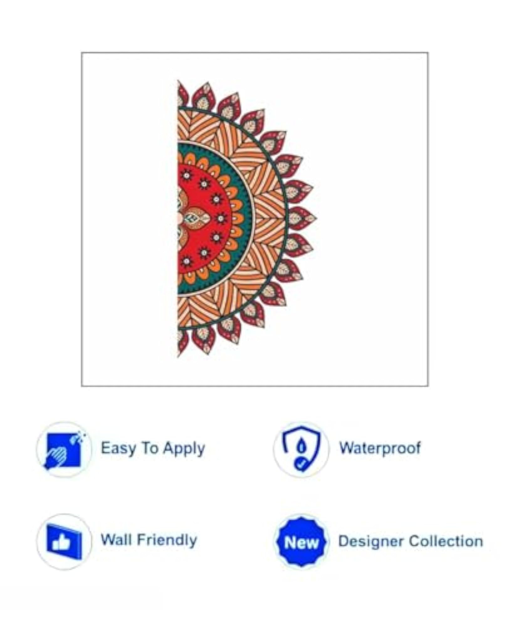 Traditional Mandala Wall Sticker, Colorful Decor