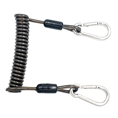 Easnea Scuba Diving Lanyard Coil Strap Ring for Scuba Diving Photography Equipment Choice of Color Black