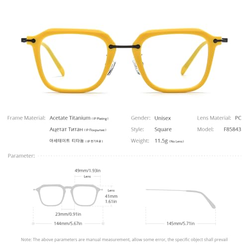 Image of FONEX Acetate Titanium Glasses Frame Men 2024 New Square Eyeglasses Spectacles Eyewear F85843