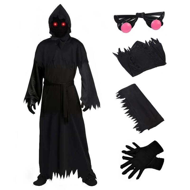Disfraz de la Parca para Halloween túnica de fantasma aterrador cosplay adulto túnica negra