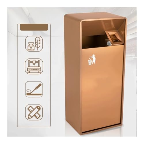 WOTZOV Mülleimer, 38L/80L Mülleimer für den Außenbereich, doppelläufig, weiße quadratische Metall-Mülltonne, Moderne gewerbliche Haushaltsmülltonne, Abfalleimer für den Außenber,L – Bild 6