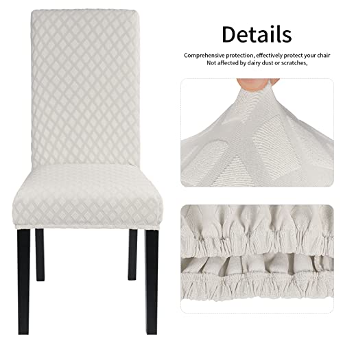 Searchi Dining Chair Covers Stretch Jacquard Parsons Chair Slipcovers Seat Protector Set Of 6, Removable Washable Spandex Kitchen Chair Covers For Dining Room () #TOP1