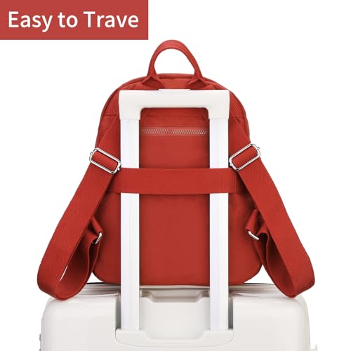 Image of Tanweibago Mini Nylon Women Backpacks,11L Small Ladies backpacks Casual Lightweight Women Shopping Travel Daypack (Red)