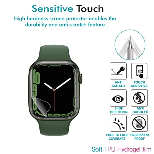 Image of BLACKSHEEP 2 Pack Membrane For Apple Watch Series 7 / Series 8 / Series 9, 41mm Full Screen Coverage Flexible Watch Screen Protector with Easy Installation Kit