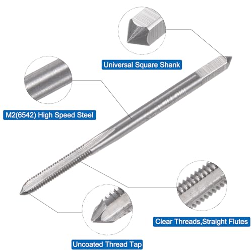 Uxcell A24042300UX0982 2Pcs Metric Hand Tap Set, M3 X 0.5 Taper/Plug Thread Screw Taps thumb #4