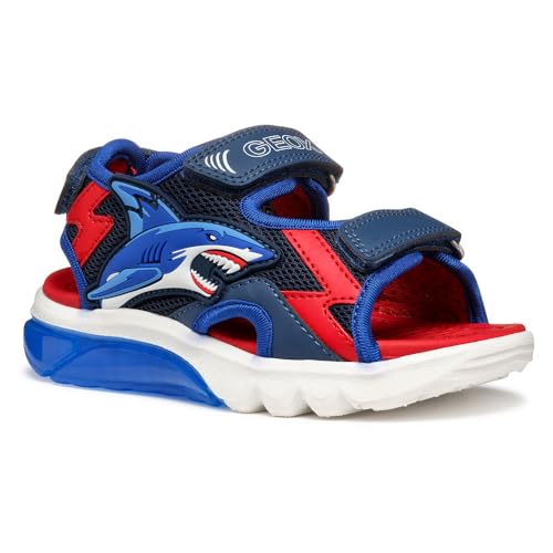Geox J Sandal Ciberdron B, Boys’ Sandal, Navy/Red,