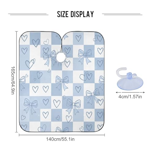 Capa profesional impermeable para corte de cabello azul miniatura 3
