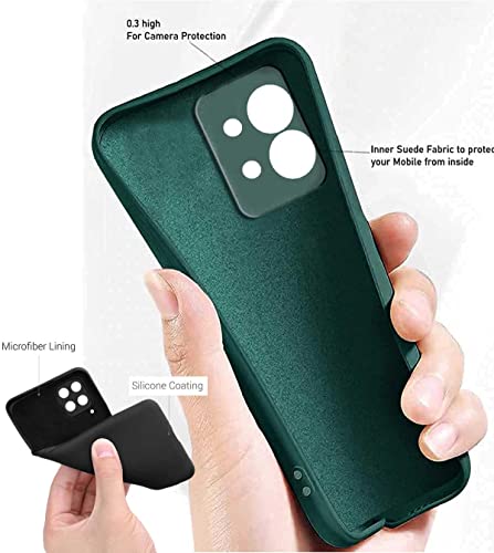 Image of Soft Silicone Liquid Back Cover Compatible with Vivo T4x 5G / iQOO Z10x 5G -Green