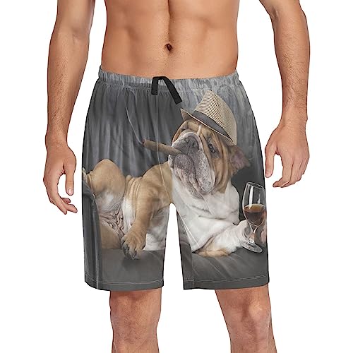 Oyihfvs Men's Pajama Shorts, Soft Lounge Short Pants with Pockets Drawstring (S-2XL)