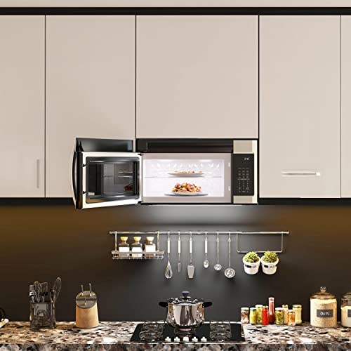 Image of KoolMore 1.9 Cu. Ft. Over the Range Microwave Oven with Oven Lamp and 300CFM Recirculation Vent Hood Function, Auto Cook Menus, Reheat Function, 11 Power Levels, Timer, and Weight Defrost (KM-MOT-2SS)