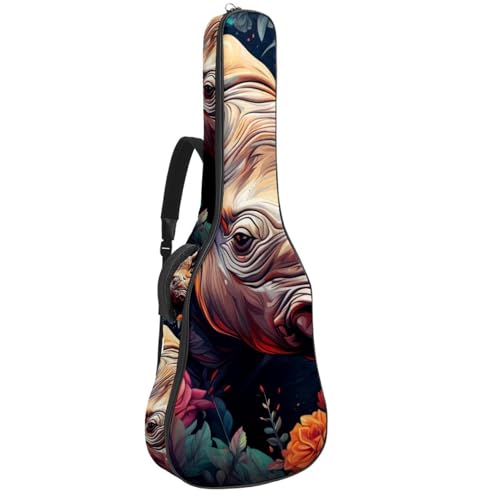 Sac pour guitare nomade Art Flowers Rhino pour musiciens voyageurs en ville
