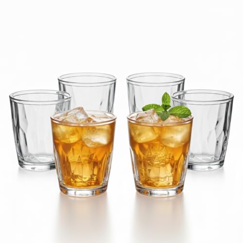 YINPIXUS Plastic Drinking Glasses Set of 6, Acrylic Drinking Cups, Clear Tumbler Unbreakable, Reusable Drinkware for Juice Whiskey Wine Home Picnic Party, 11 Ounce