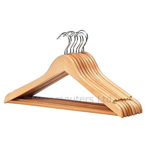 msc K-ONE 20 x Wooden Coat Clothes Hanger Garment Wood Wardrobe Hanger