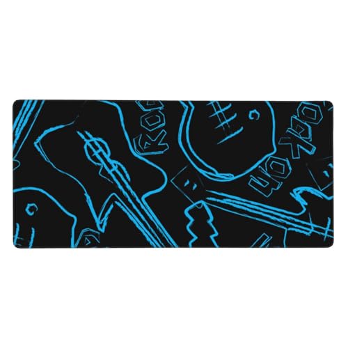Tapis de souris guitares rock avec base antidérapante en caoutchouc