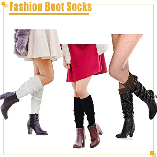 Image of Sintege 6 Pairs Kawaii Leg Warmers Japanese Style Knitted Loose Socks Leg Warmers for Girls Women Lolita Costume School