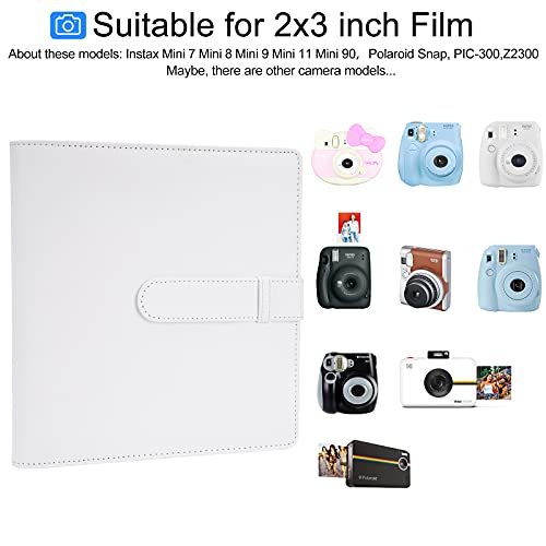 256 Pockets Mini Photo Album For Fujifilm Instax Mini 12/Mini 11/Mini 9 /Mini Link Printer/Liplay Instant Camera, Polaroid Snap/Pic-300/Z2300/ Socialmatic Instant Cameras & Zip Instant Printer (Ice White) #TOP4