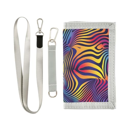 ALAZA Kids Wallets for Boys Girls Toddler Trifold Wallet Children Small Psychedelic with Zipper Coin Pocket