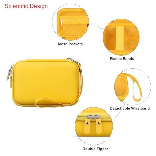 Image of Elonbo Carrying Case for KODAK Mini 2 Retro 2x3 inch P210R 4PASS Portable Photo Printer, Kodak Mini Instant Digital Camera Hard Travel Bag Storage Holder, Pocket Fits Film Cartridge, Yellow