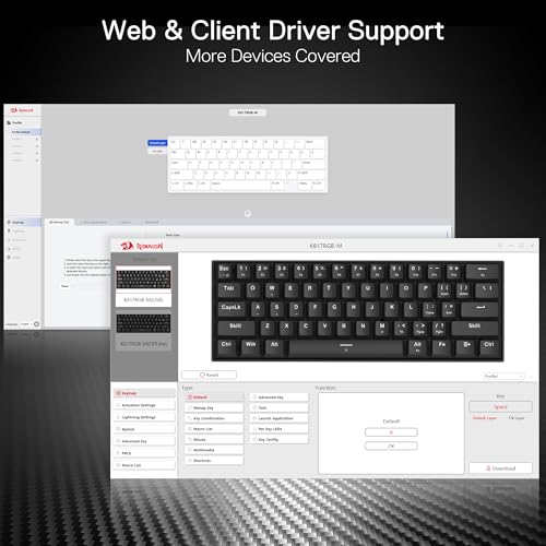 Image of Redragon K617 HE Rapid Trigger Gaming Keyboard, 60% 61 Keys Wired Mechanical Keyboard w /Hyper-Fast Actuation, Dedicated Hall Effect Magnetic Switch, Actuation Point Adjustable, Strap Version