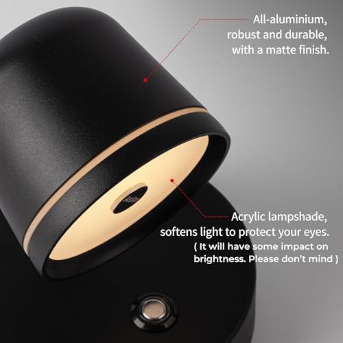 Image of Aisilan Plug in Wall Sconce, Dimmable LED Wall Light with Switch, 7W Adjustable Anti-Glare Bedroom Sconce, Matte Black Aluminum Wall Lamp for Living Room & Bedside