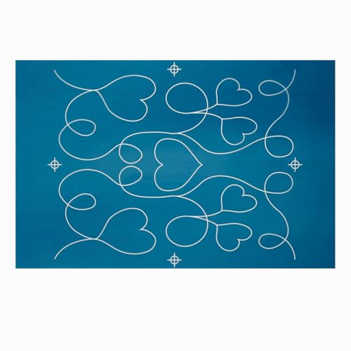 Large Reusable Line Stencil for Chalk Roller – Love in Bloom - Edge to Edge Stencil,Continuous Line Template for Free Motion Quilting,Domestic Machine Quilting,Hand Quilting,Long-Arm Quilting(88015)