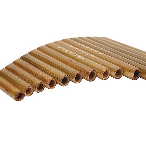 Fafeicy Flauta de Pan 15 Tubos G Clave bambú Instrumento de Viento de Madera Principiante Dispositivo Musical Tradicional Portátil (Mano izquierda) - imagen 7