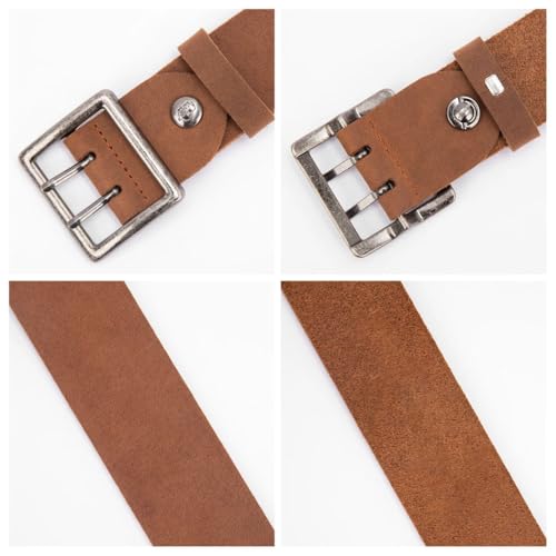 3.8cm Solid Leather Belt, Men’s Premium Designer Brass Pin Buckle, Luxury for Jeans4