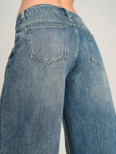 Image of KOTTY Women's High Waist Wide Leg Jeans | Relaxed Fit Comfortable Denim Pants for Women