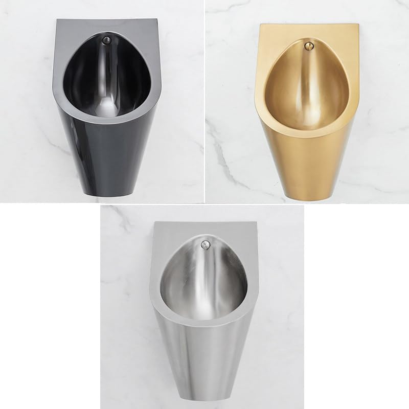 Wall Mounted Sensor Urinal,304 Stainless Steel Urinal,Men's Flushing Urinal,Intelligent Induction Design, Bar Urinals, Commercial Urinal, Urinals for Men Bathroom,Black