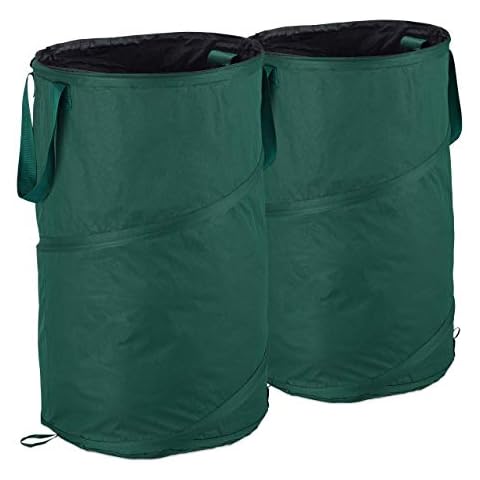 Relaxdays Saco Jardín Plegable de 120 L, Pack de 2 Unidades Cover